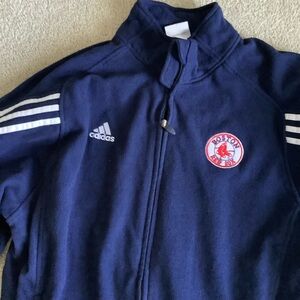 Vintage Adidas MLB Fleece Boston Red Sox Logo Graphic Full Zip Jacket Large